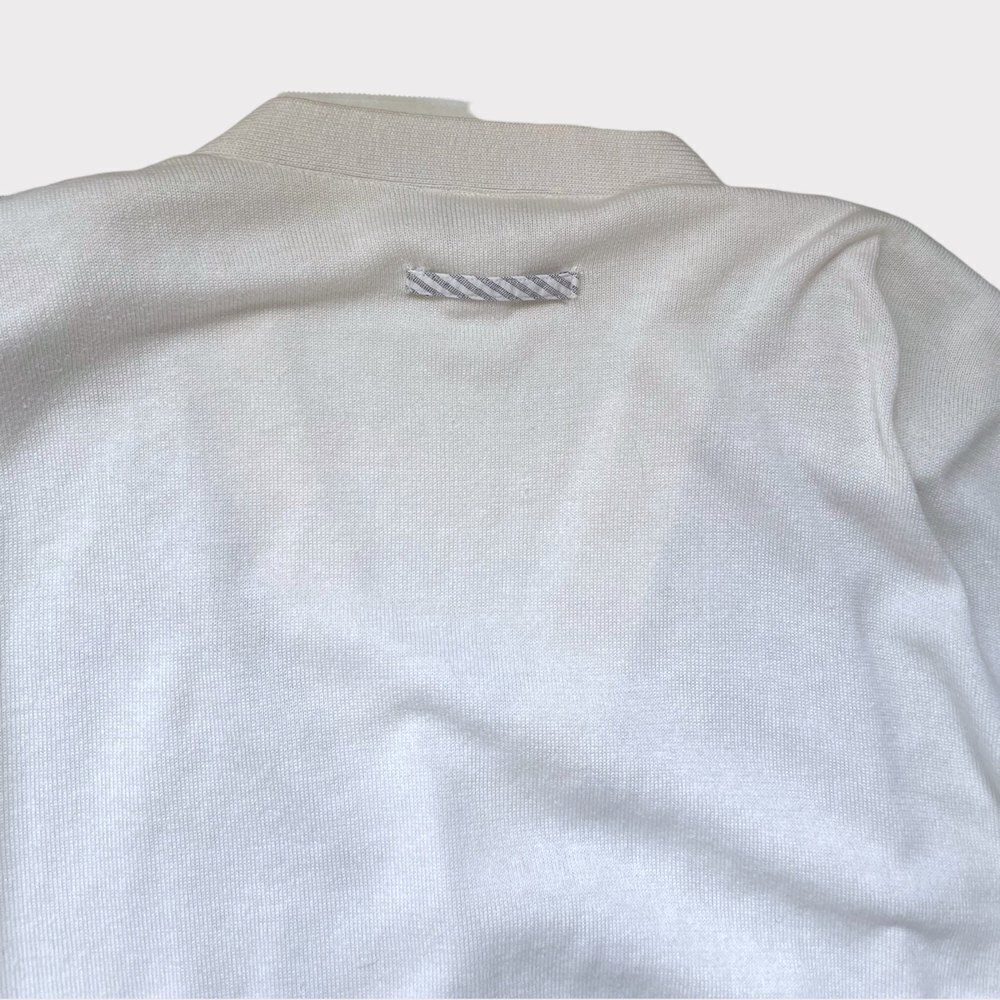 Vintage Blue & White Pinstripe Cardigan Sweater - Picture 6 of 9